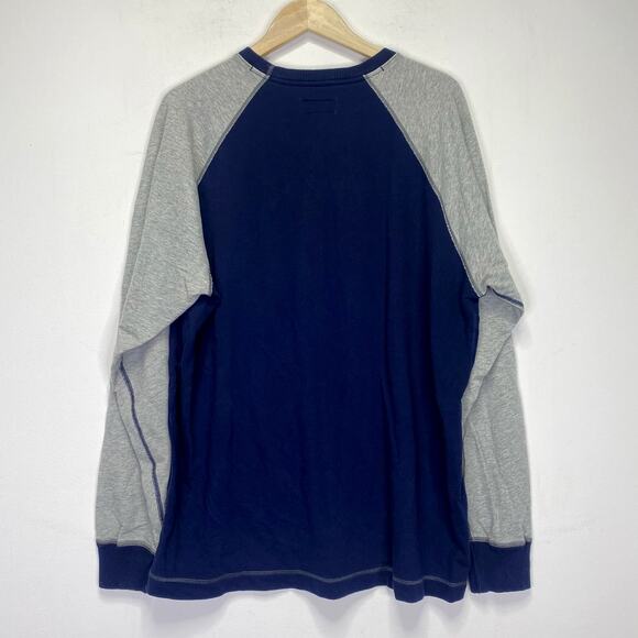 Polo RALPH LAUREN Varsity Patch Raglan Long Sleeve T-shirt 2XL Blue Grey Preppy - Picture 7 of 8